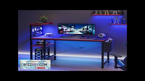 Bestier Gaming Desk with LED Lights 44 Inch PC Gamer Desk Review