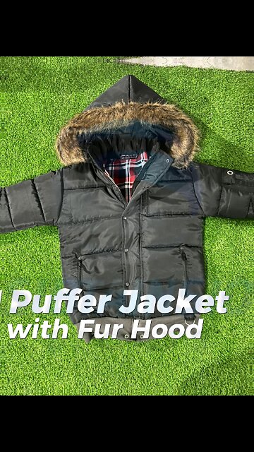 🔥 Premium Puffer Hoodie Jacket with Printed Check Lining 🔥