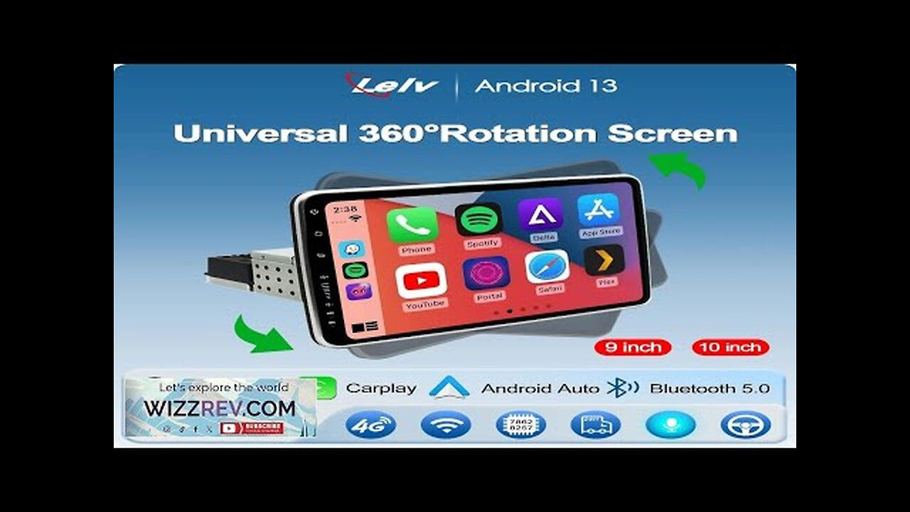 LELV 360 Rotatable 9" 10“ Car Radio For Universal Car Multimedia Player Review