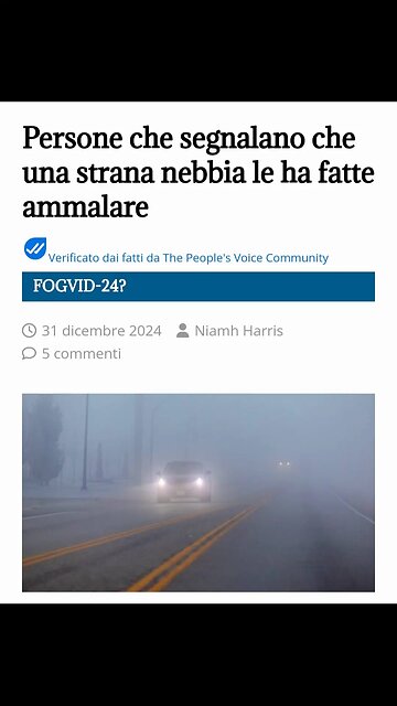GEOINGEGNERIA: 12 BREVETTI PER LA PRODUZIONE DI NEBBIE ARTIFICIALI