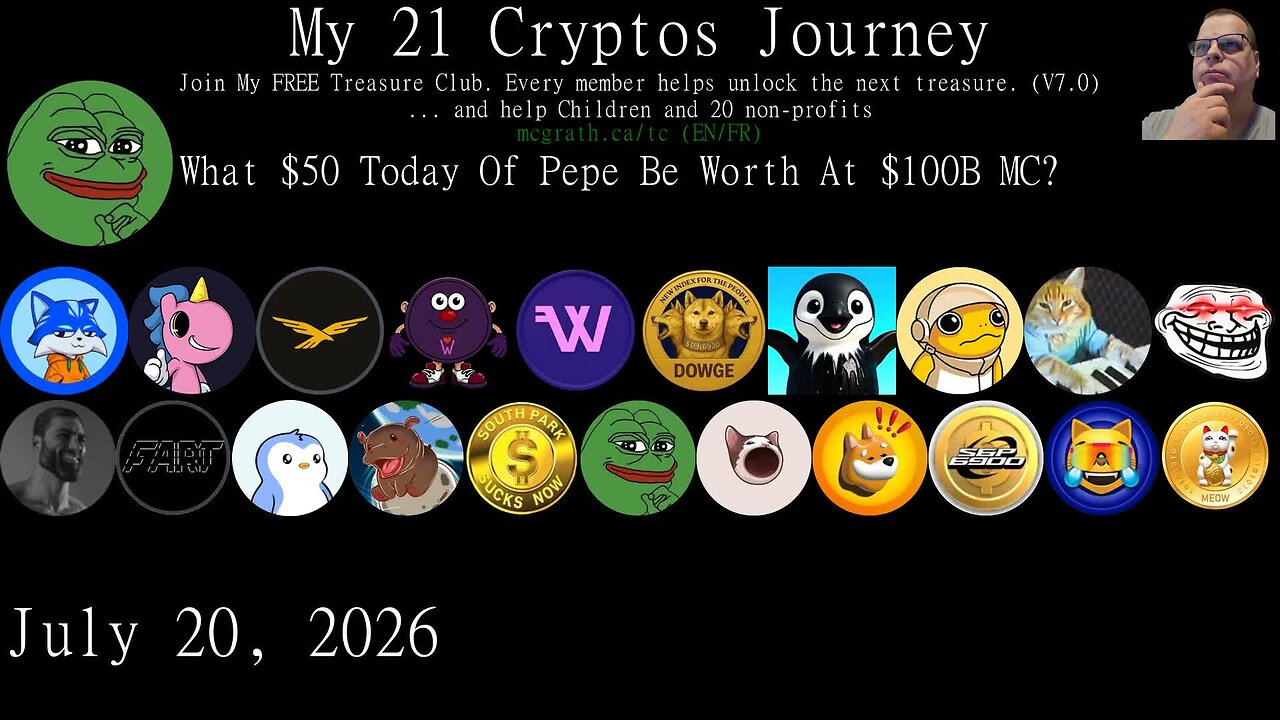 Bull run 2026? My Crypto Journey With Pengu,Toshi,Fartcoin,Pepe... 2026/07/20 // Steve McGrath