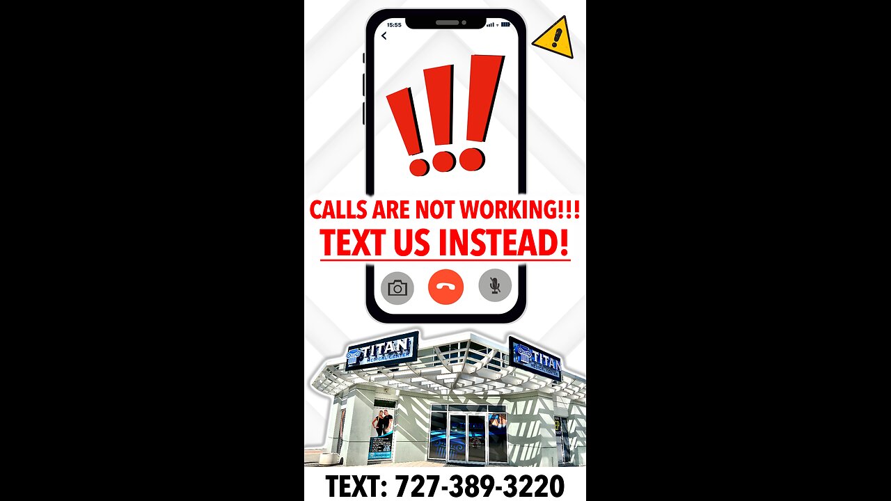 Our phones are down so please TEXT US instead!