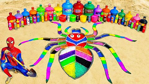 How to make Spider color with Orbeez, Big Fanta, Coca Cola vs Mentos & Popular Sodas