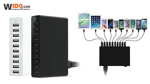 ⚡ 10-Port 60W Turbo USB Charging Station – Power Up Everything! 🚀
