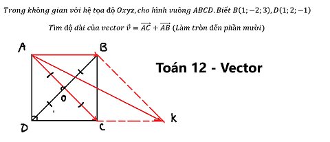 Trong không gian với hệ tọa độ Oxyz,cho hình vuông ABCD.Biết B(1;-2;3),D(1;2;-1)