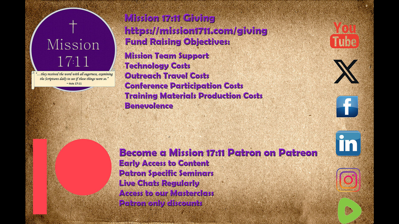 Mission 17:11 Support Request