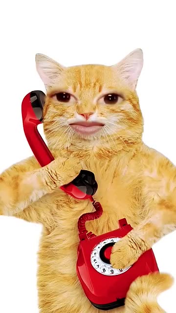 cute funny cat phone dial and talking on phone - wait for the end