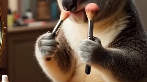 Koala’s Cute Makeup Time 🐨💋