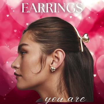 Puffed Heart Hair Clip and Earring Set