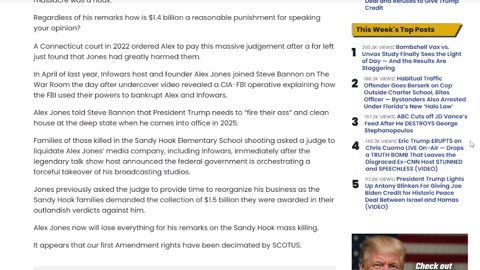 Supreme Court Won’t Review the Outlandish $1.4 BILLION Judgment Against Alex Jones