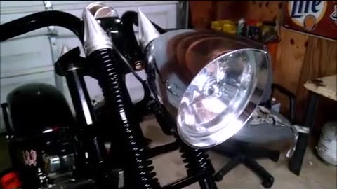 BUILDING BETTER CUSTOM HARLEY CHOPPER HEAD LIGHT MOUNT