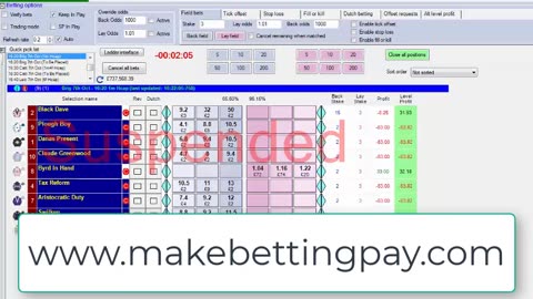 In Running Horse betting example