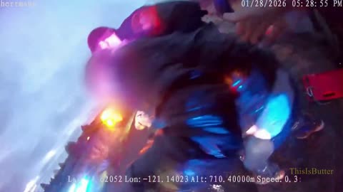 Body camera video shows icy pond rescue of 2 girls