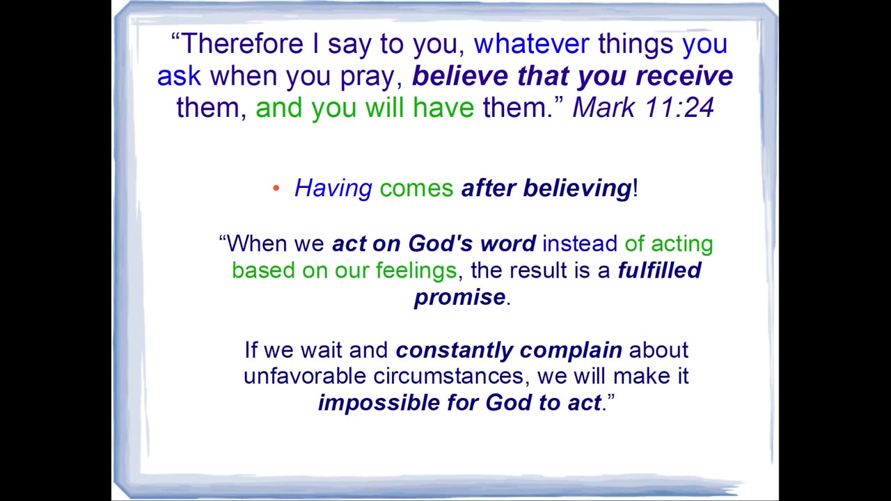 We cannot receive anything without faith