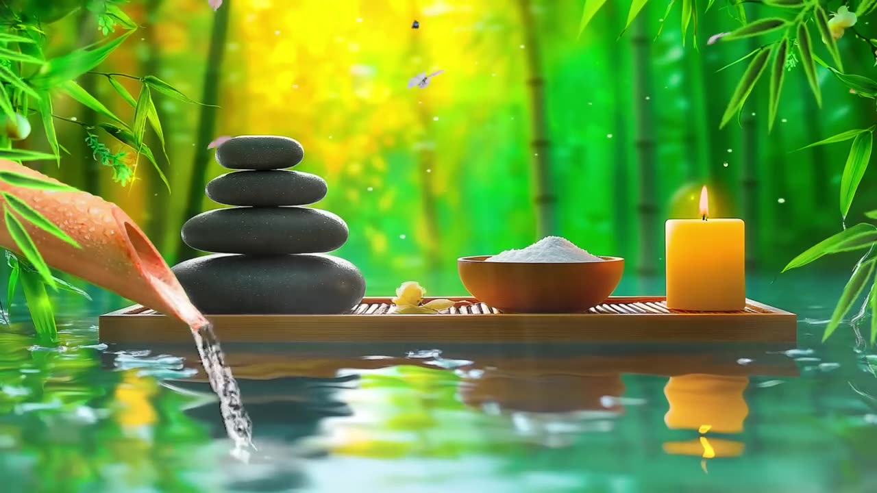 Relaxing Sleep Music - Bamboo, Stress Relief Music, Sleep Music, Meditation Music, Water Sound, Calm