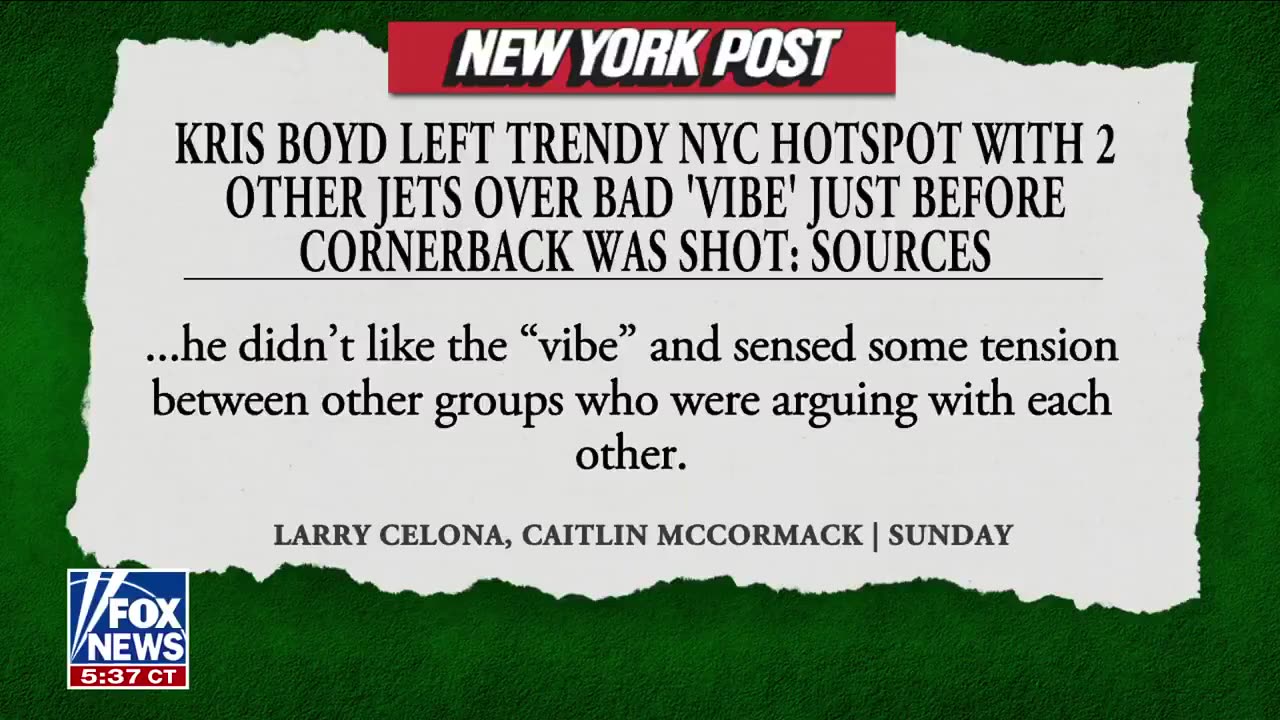A manhunt is underway after New York Jets player Kris Boyd, 29, was shot in Midtown