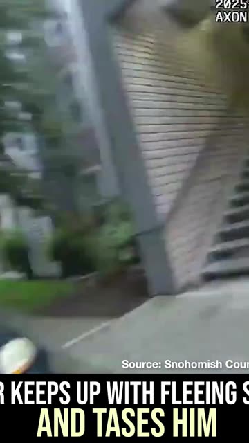 not fast enough! officer keeps up with fleeing suspect