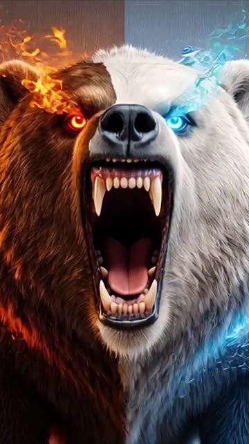 When Fire meets Ice: American grizzly 🤝 Greenland polar bear — bingo, a Grolar.