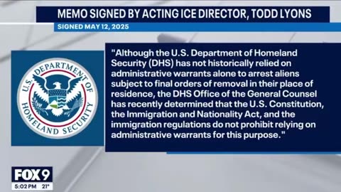 DHS memo confirms ICE Agents do NOT need a judicial warrant to enter a home and arrest an illegal