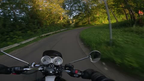 Triumph Bonneville t120 - beautiful landscape in schwaebische alb Germany