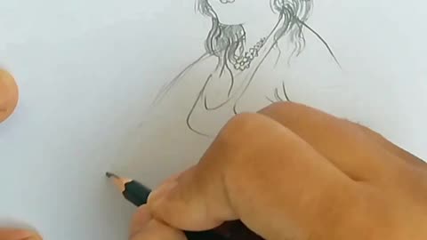 "Miniature Woman Drawing | Traditional Persian Art in Pencil"