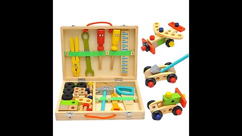 Educational Montessori Kids Toys Plastic Wooden Toolbox