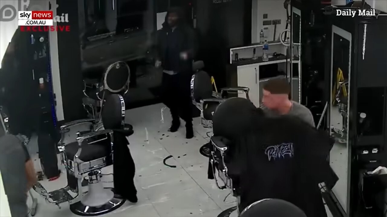 Chilling video shows UK train stabber suspect enter barber shop with knife a day before mass attack