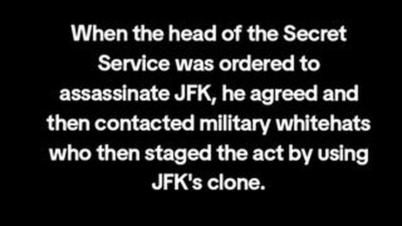 The assassination of John F. Kennedy's clone.