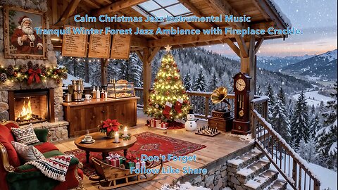 Calm Christmas Jazz Instrumental Music 🎅 Tranquil Winter Forest Jazz Ambience with Fireplace