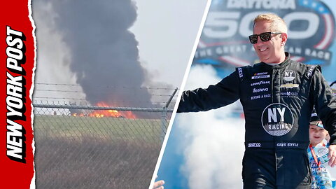 Small plane connected to NASCAR driver crashes, catches fire