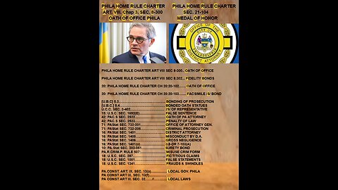 Video under construction Philadelphia D.A. Trademark infringements & direct violations to D R 7-103 A AND B.