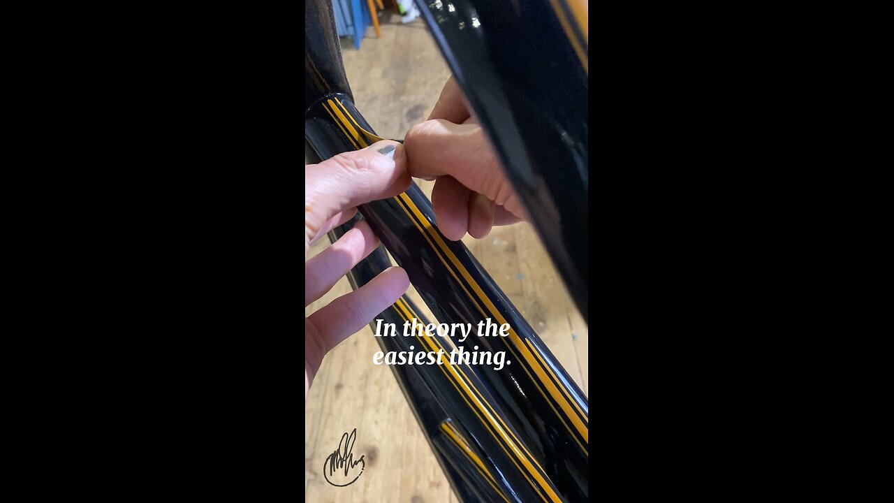 Carriage wheel pinstriping