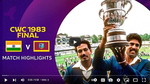 Cricket World Cup 1983 Final_ India v West Indies _ Match Highlights