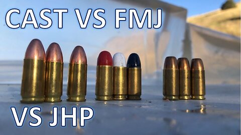 Cast vs FMJ vs JHP Ballistics Gel Test