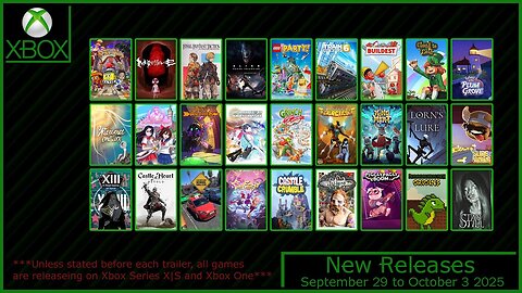 New Xbox Games for September 29 to October 3 2025