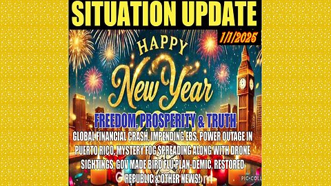 SITUATION UPDATE 1/1/25 - Global Financial Crash, Ebs, Mystery Fog/Drones, Bird Flu, Ukraine,Arrests