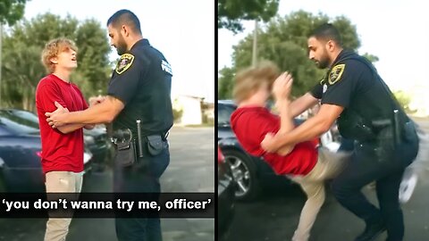 Fake "Tough Guy" FAILS To Intimidate Police Officer And INSTANTLY Regrets It...