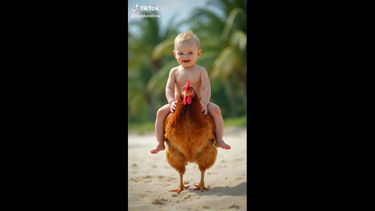 Baby With Chicken