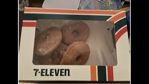 This is Me Eating the 7 ELEVEN Donuts I got from a Buddhist temple from thanksgiving Party Day 29