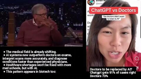 Doctors to be replaced by AI? [ChatGBT gets 91% of cases right - Doctors 73%]
