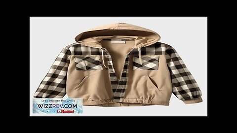 Mens Plaid Patchwork Multi Pocket Casual Hooded Jacket Khaki S Review