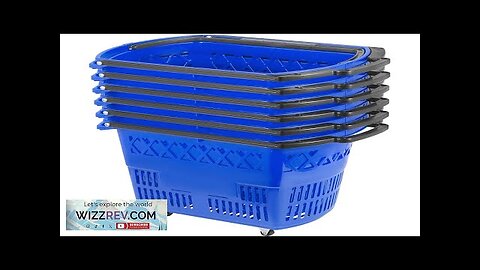 VEVOR 6PCS Shopping Carts Blue Shopping Baskets with Handles Plastic Rolling Shopping Review