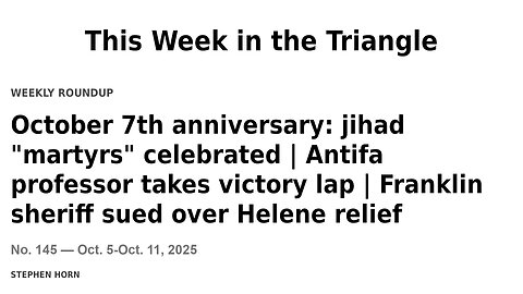 This Week in the Triangle: Jihad celebration, antifa victory lap, etc.