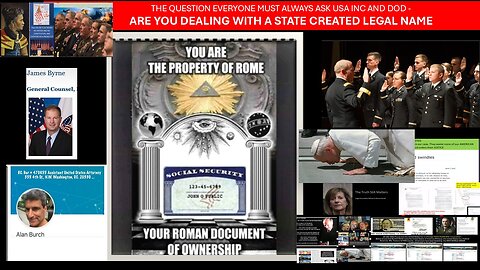 THE QUESTION YOU MUST ALWAYS ASK USA INC AND DOD - ARE YOU DEALING W/A STATE CREATED LEGAL NAME