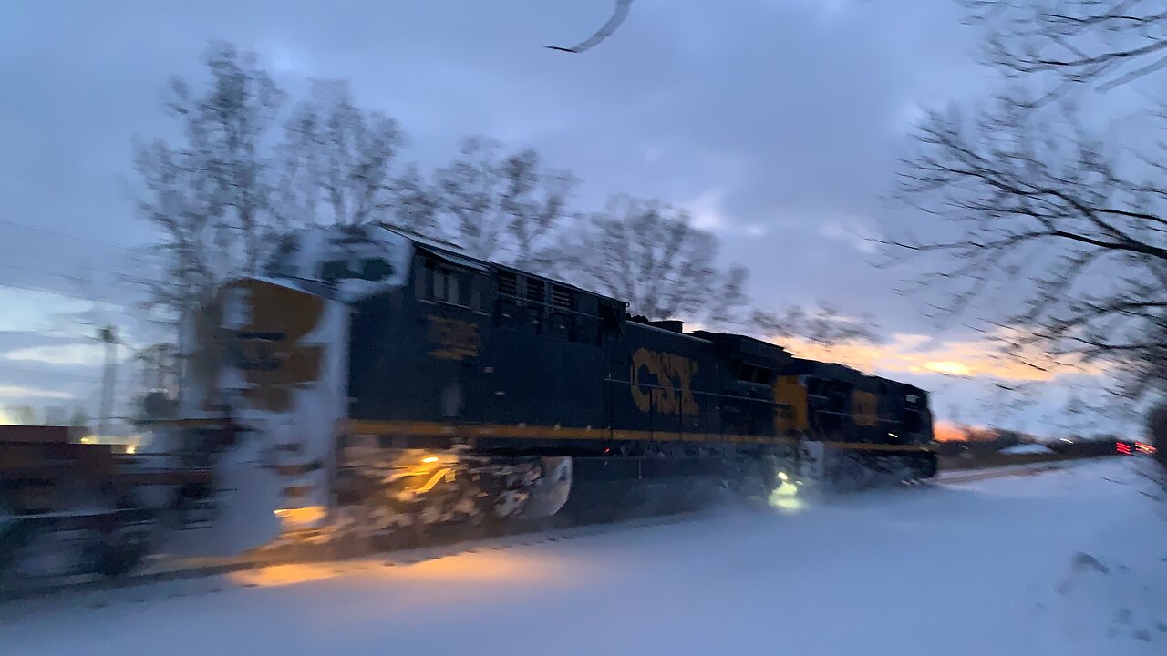 CSX Train Swirls Snow
