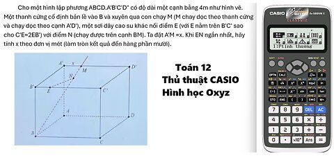 Cho một hình lập phương ABCD.A'B'C'D" có độ dài một cạnh bằng 4m như hình vẽ. Một