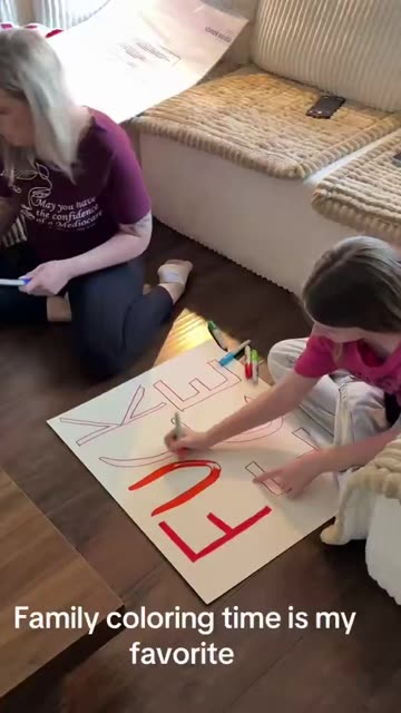 Leftist mother has her daughter help her draw a f*ck ICE sign, calls it “family coloring time”