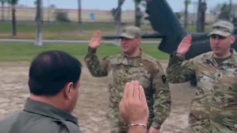 US Border Patrol Chief Mike Banks deputizes Texas National Guard Soldiers