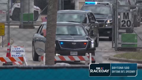 WATCH: President Trump has entered the track at Daytona International Speedway riding in THE BEAST