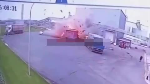 Drone Smashes into Semi at Belgorod Cargo Terminal